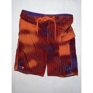 Vtg‎ Oakley Orange Y2K Beach Surfing Boardies Board Shorts Mens 34 Cyber Rare